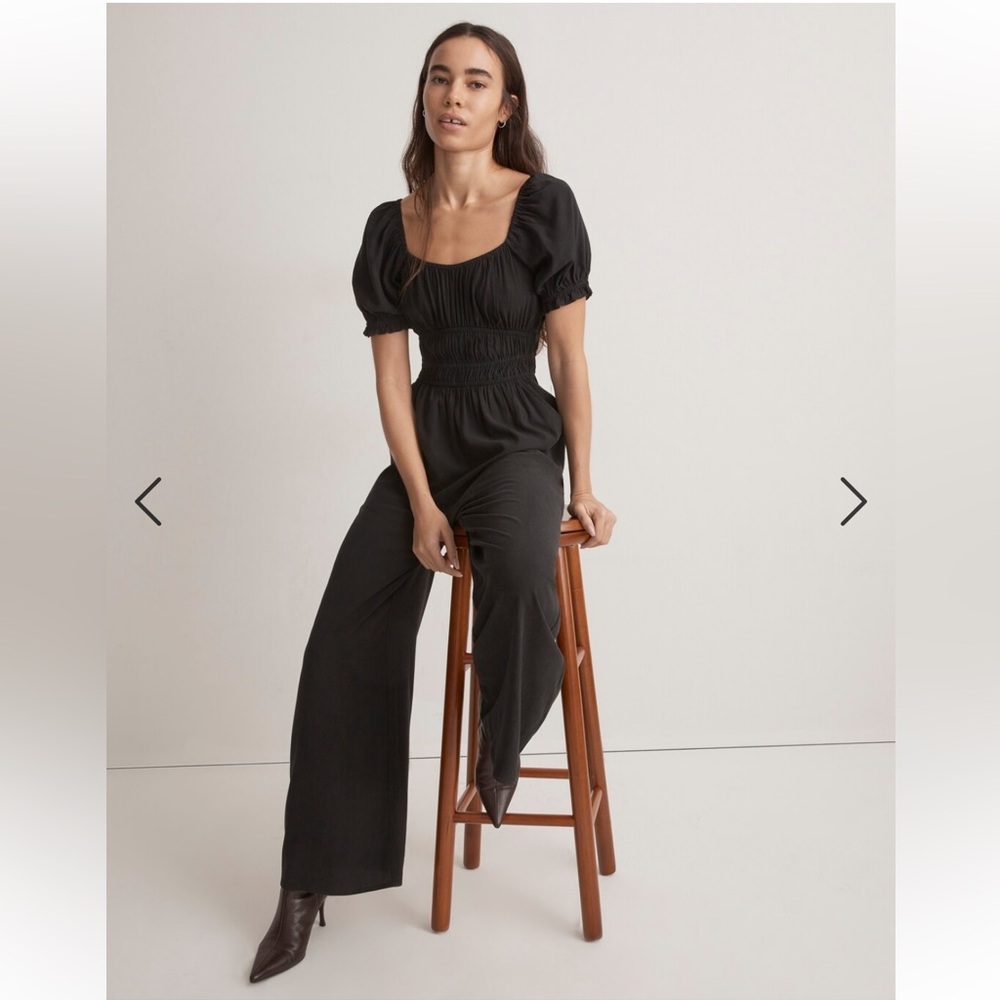 Madewell NWT Sophia Sccop Neck Jumpsuit Black Size Small NK406 MSRP $148